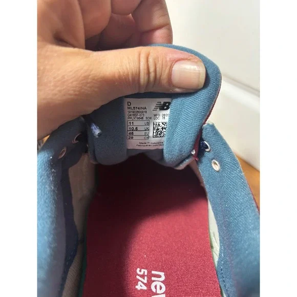 New Balance 574 Mens Casual Lifestyle Shoes Navy Pink Teal White N Logo size 11 - Picture 11 of 11